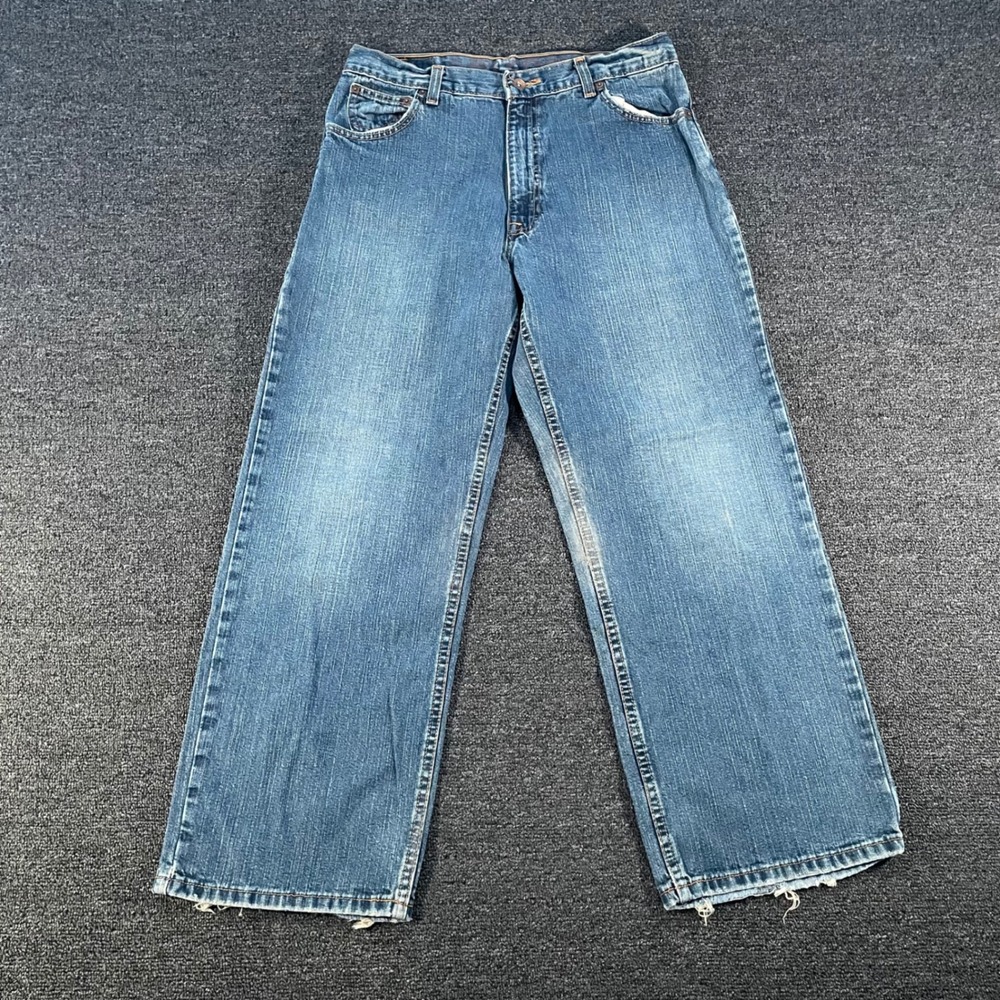 Arizona Jean Co Wide Leg Jeans Boys 18 Husky 32W Blue Good Baggy Y2K Skater
